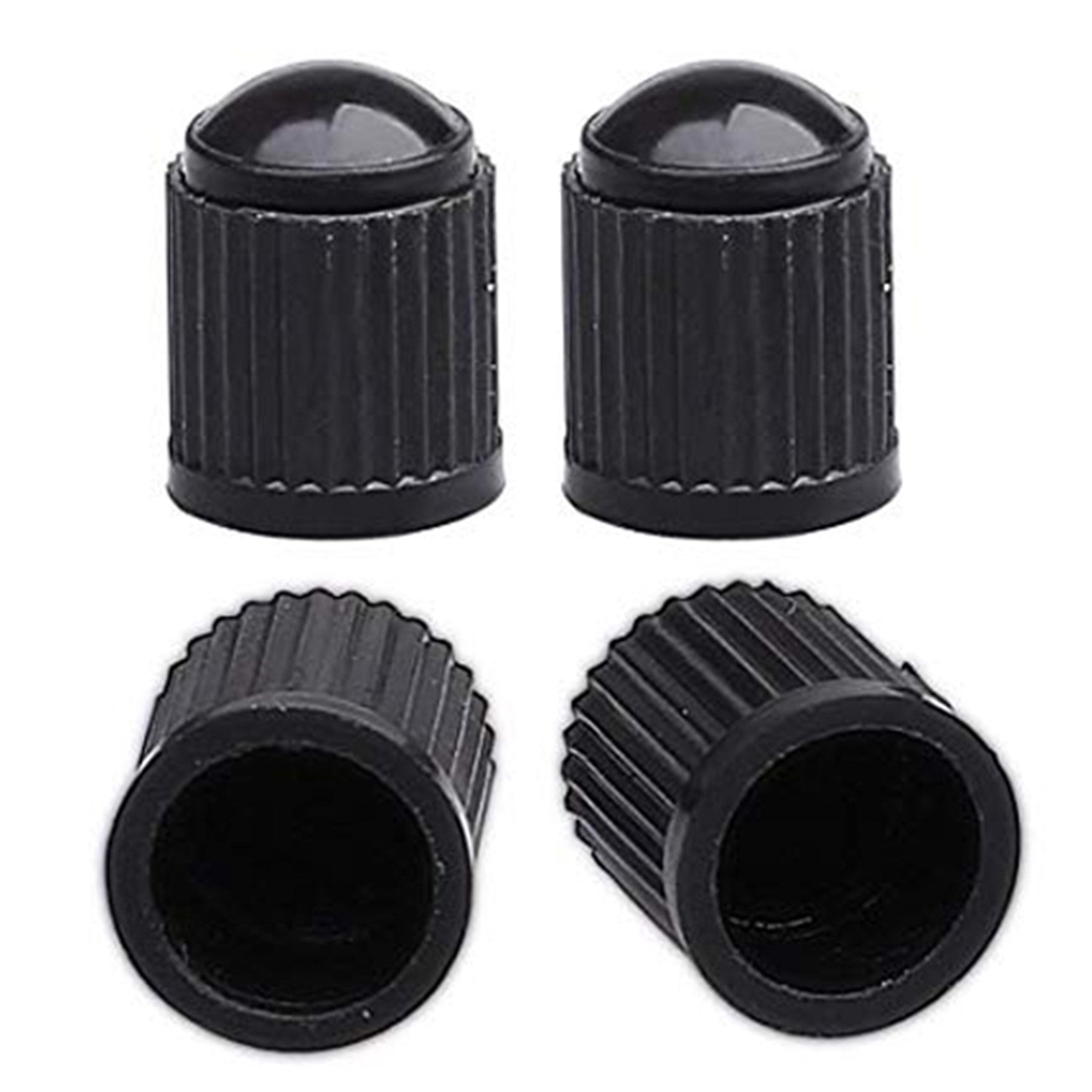 Schrader Car Type Valve Dust Caps (x4 Pieces) Black