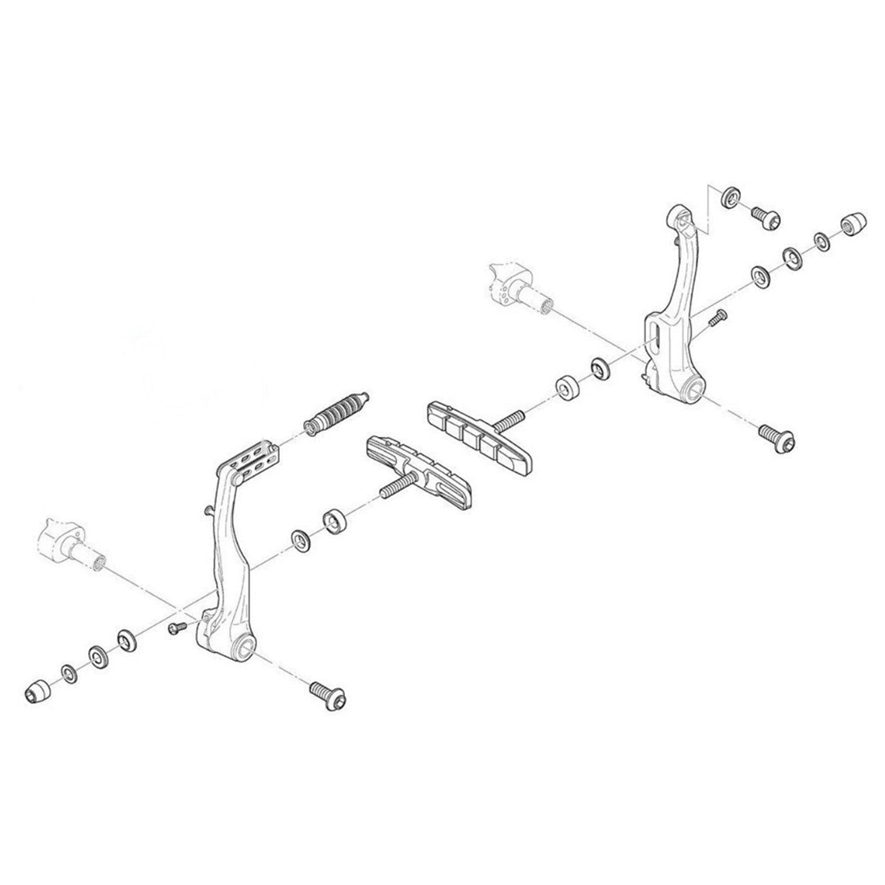 55mm V Brake Pads For Bikes & Cycles (Threaded Post Pair)